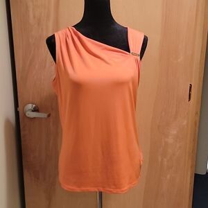 Michael Kors orange asymmetrical tank top size med